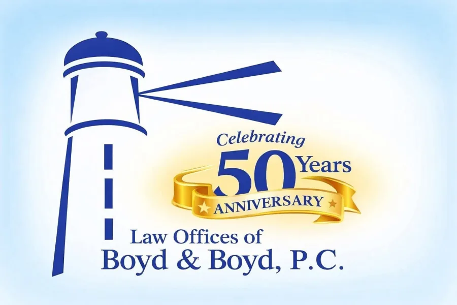 Boyd & Boyd, P.C. lighthouse logo celebrating 50 years